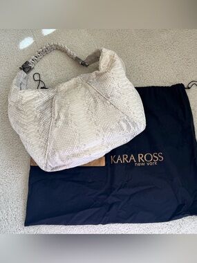Kara Ross Genuine Python Snakeskin Slouchy Hobo Bag